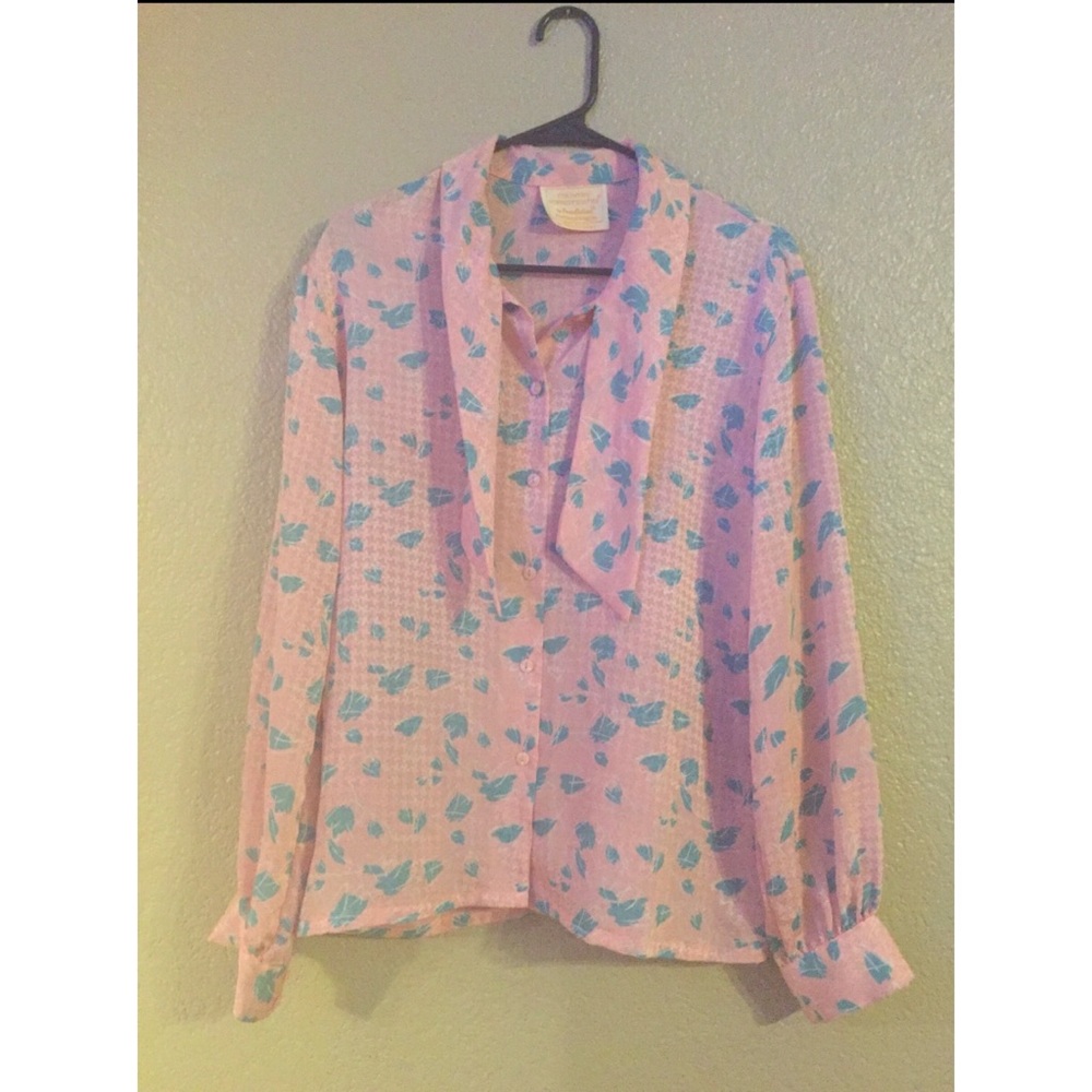 Vintage 70s-80s Women's Pink Pendelton Blouse